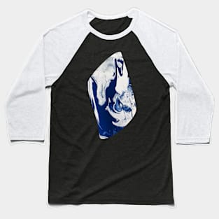 Blue and White Abstract Baseball T-Shirt